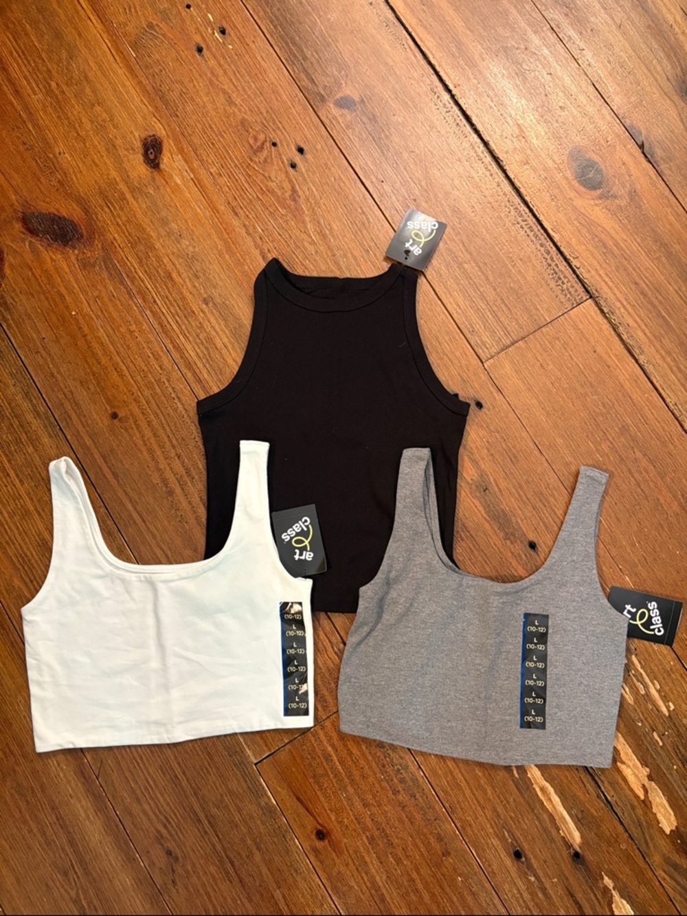 Girls 3-Pack Tank Tops - Black, White & Gray